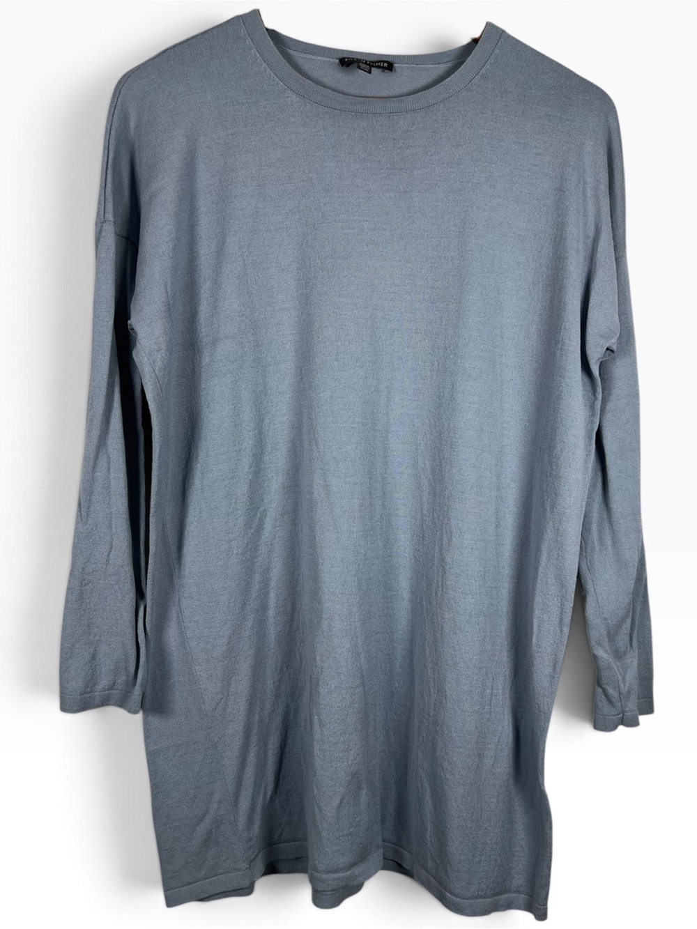 Eileen Fisher Tencel Lyocell Sweater Blue Steel Womens Medium Lagenlook Capsule